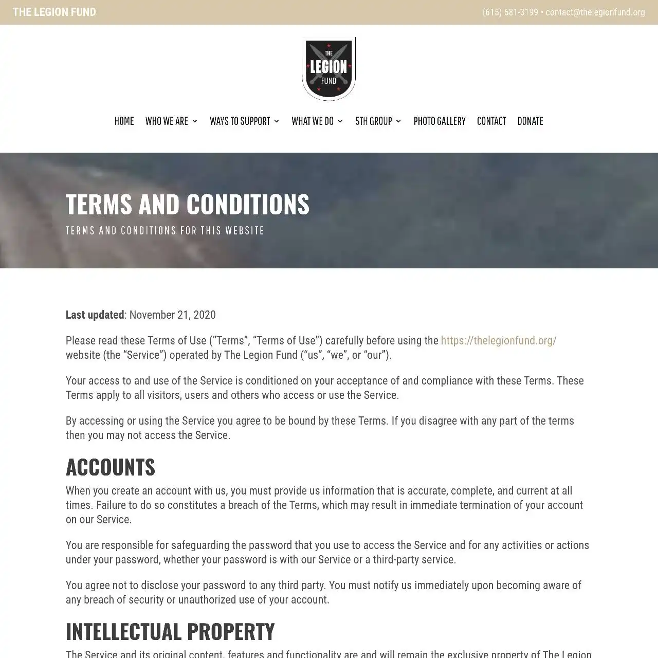 https thelegionfund.org terms conditions