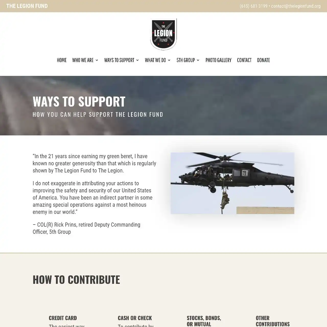 https thelegionfund.org ways to support
