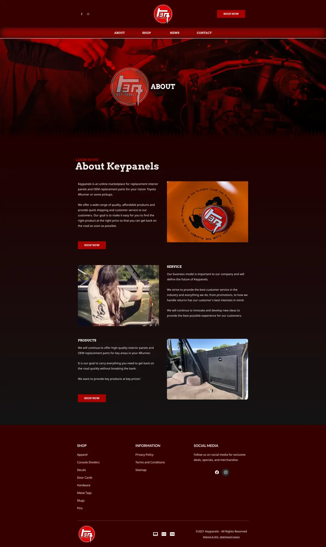keypanels ecommerce website about capture