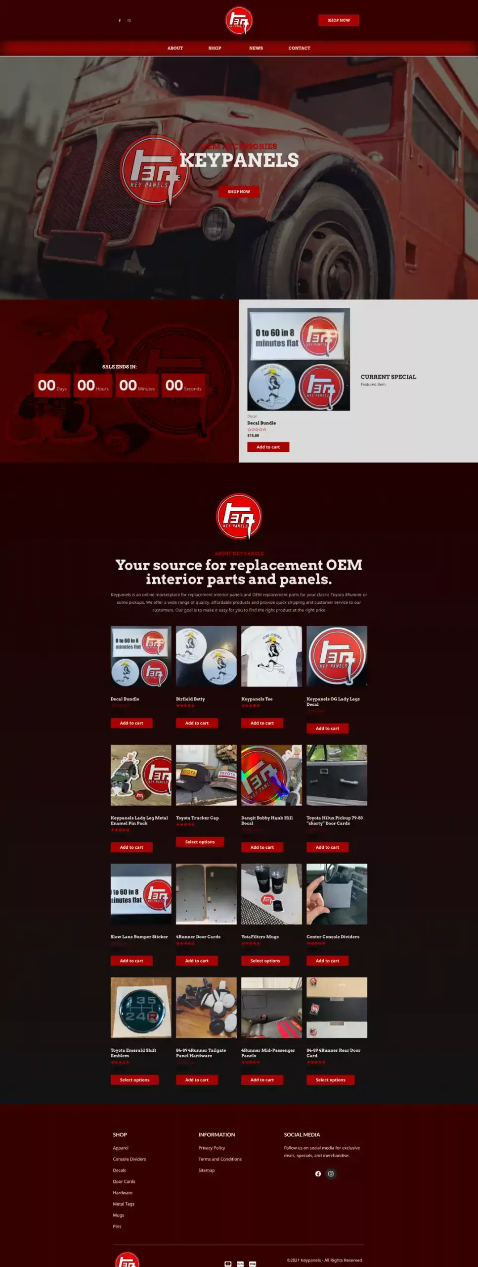 keypanels ecommerce website homepage capture