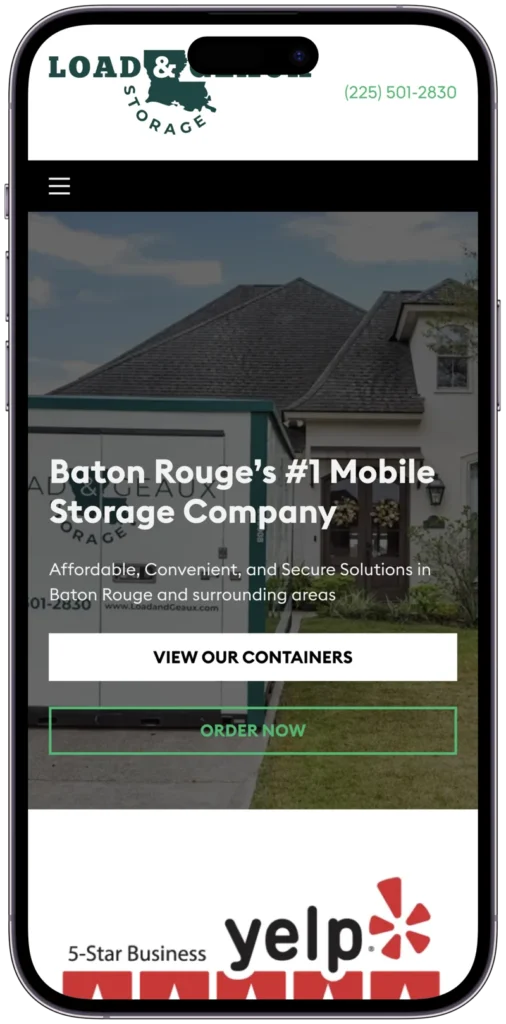load and geaux storage mockup on iphone 15 max