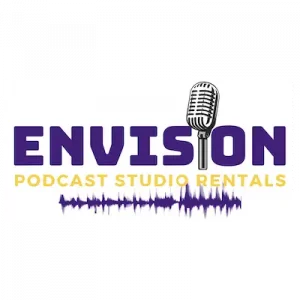 logo envision podcast studio rentals denham springs