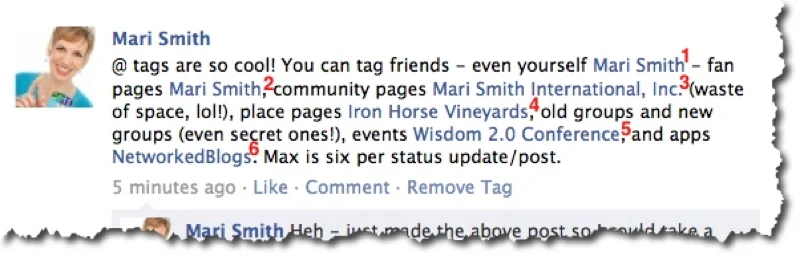 mari smith facebook tagging donts