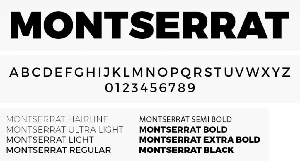 montserrat font family not too fat