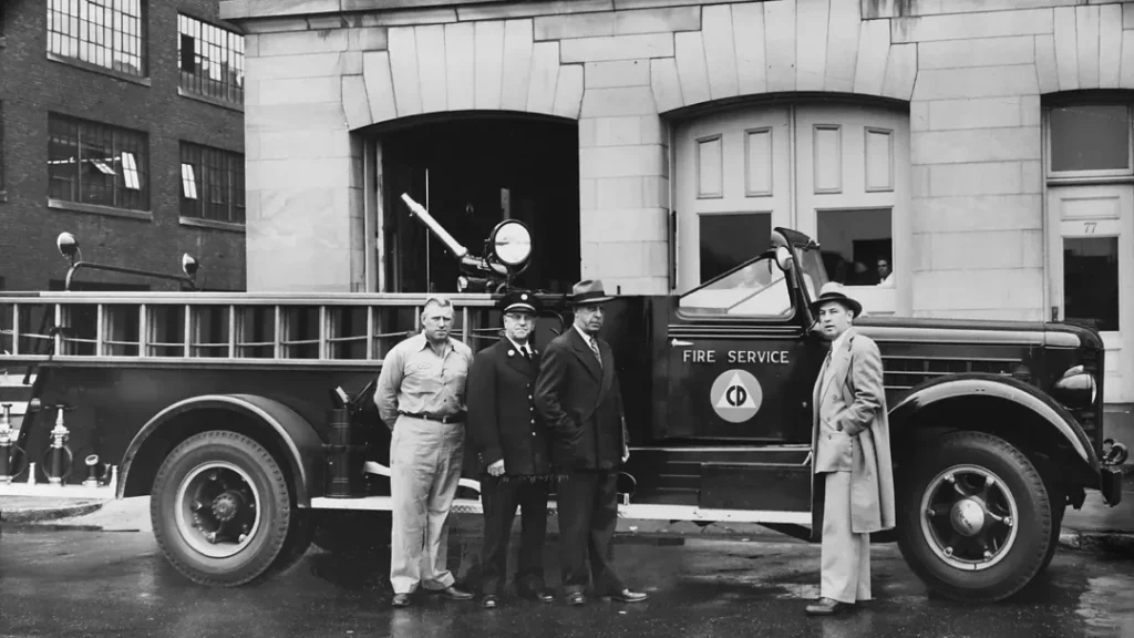 old firefighter apparatus and chiefs