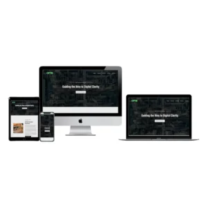optik tech website mockup on responsive devices