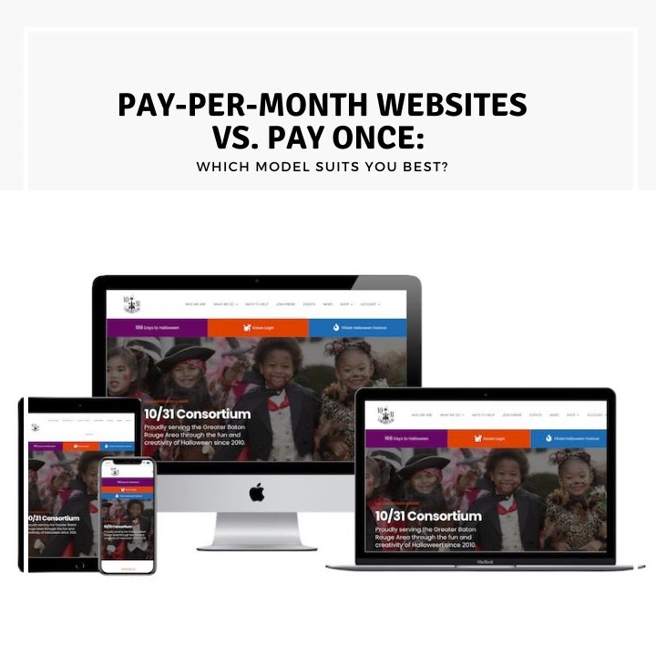 pay per month website vs pay at once website