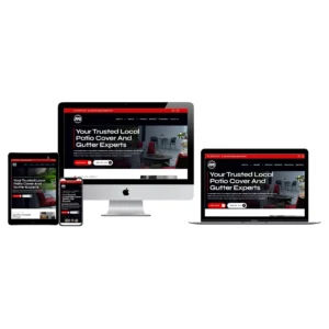 performance patios gutters website mockup devices