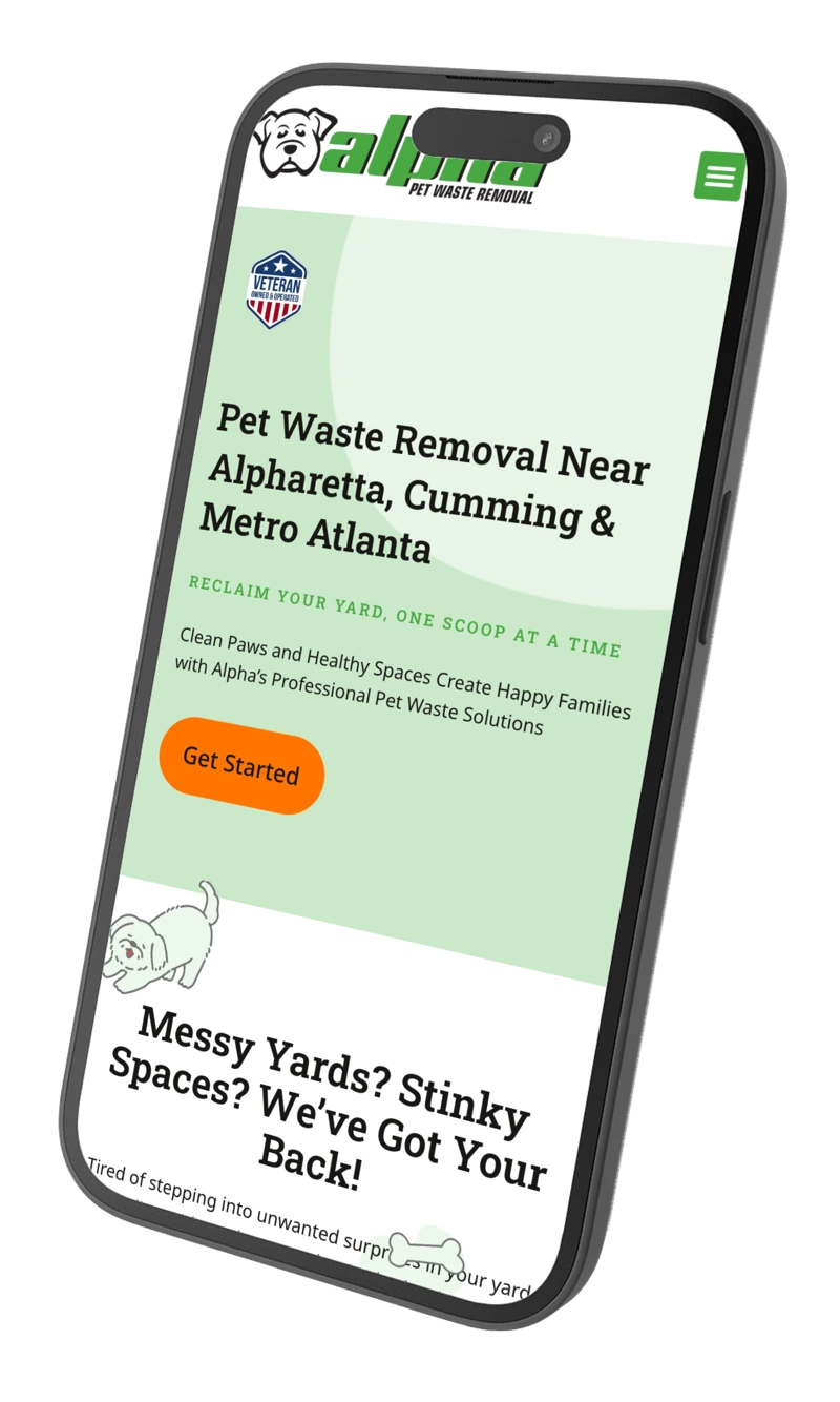 pet waste removal website designer