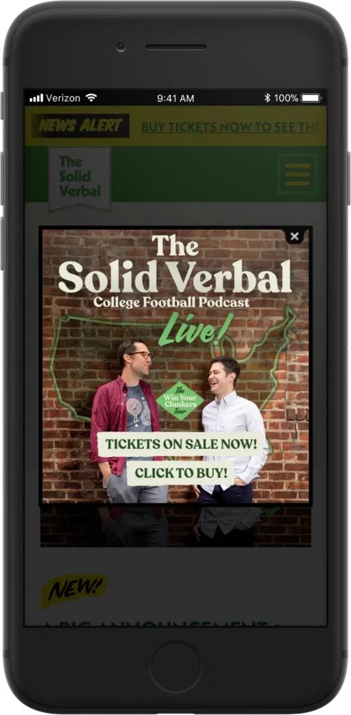 solid verbal podcast website design mockup