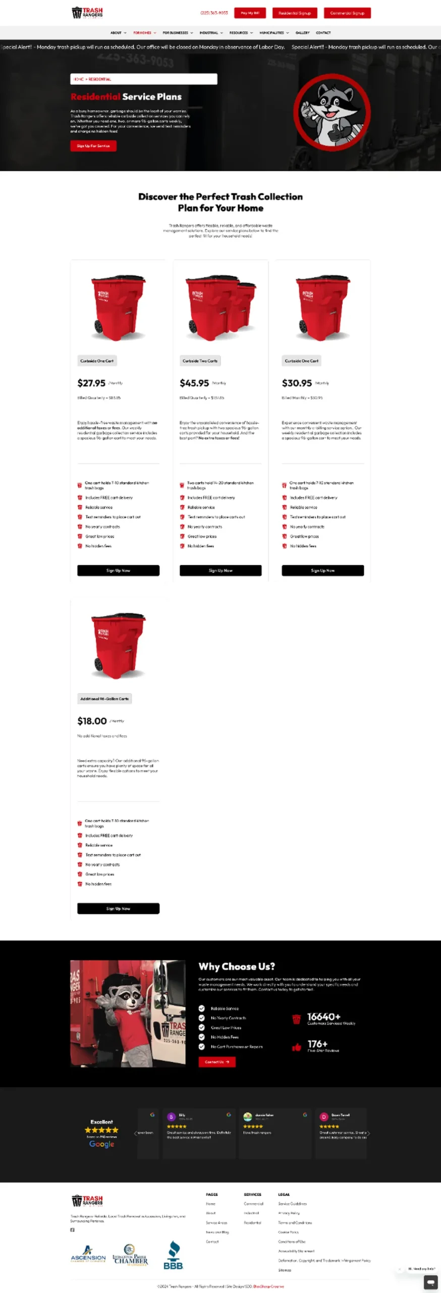 trash rangers residential service plans