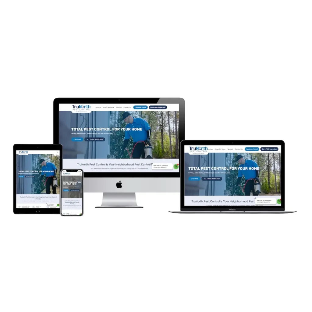 trunorth pest control website design responsive devices