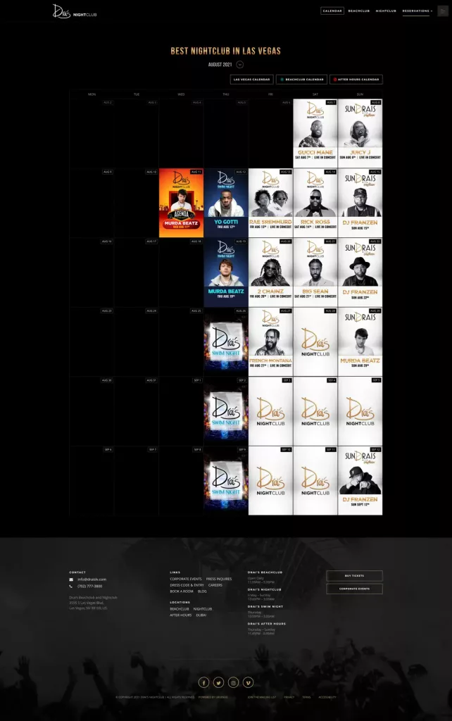 upcoming events nightclub website