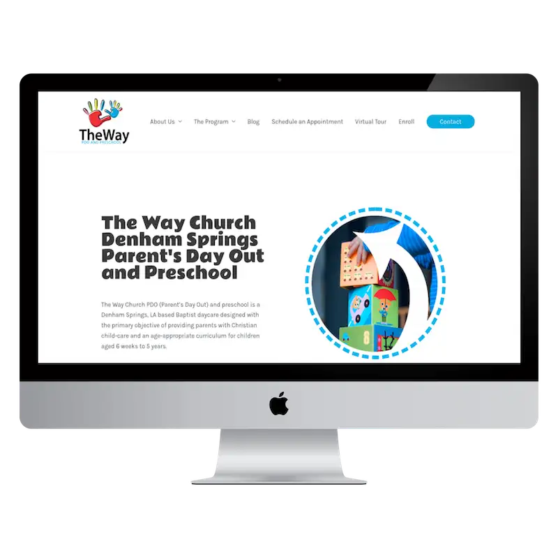 way church pdo preschool desktop mockup design
