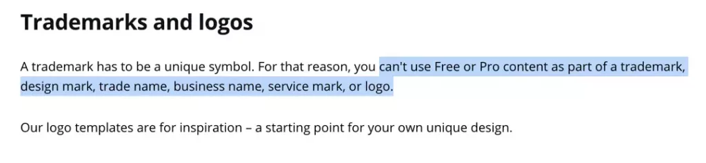 you cant trademark canva logos according to their terms conditions